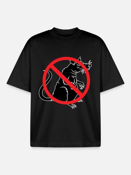 No Rats Union Anti Rats - Boxy Heavyweight Unisex Organic T-Shirt by Stanley/Stella - black