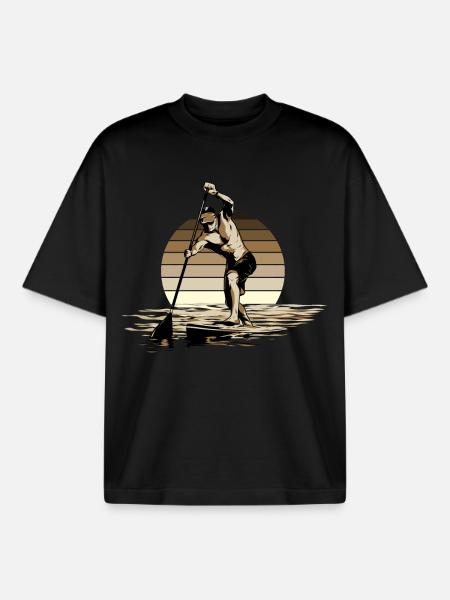 Standup Paddle - SUP - T-shirt unisexe boxy épais biologique Stanley/Stella - noir