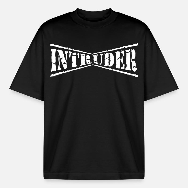 intruder hacker eindringling clan sticker computer - Boxy Heavyweight Unisex Organic T-Shirt von Stanley/Stella - Schwarz