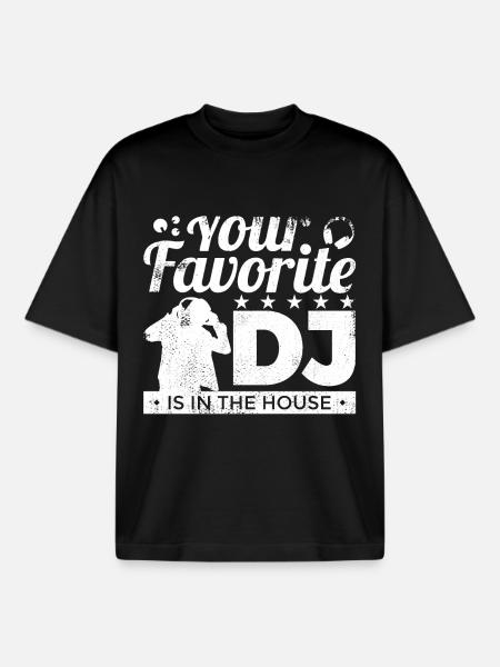DJ préféré - T-shirt unisexe boxy épais biologique Stanley/Stella - noir