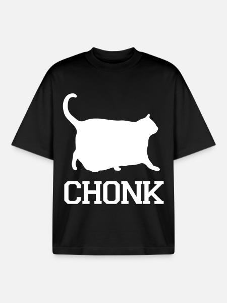 Katzen-Chonk - Boxy Heavyweight Unisex Organic T-Shirt von Stanley/Stella - Schwarz