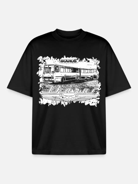 Ikarus Bus articulated bus - Boxy Heavyweight Unisex Organic T-Shirt by Stanley/Stella - black