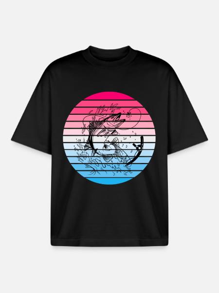 Design de pêcheurs - T-shirt unisexe boxy épais biologique Stanley/Stella - noir