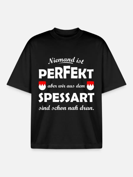 Perfekt aus dem Spessart - Boxy Heavyweight Unisex Organic T-Shirt von Stanley/Stella - Schwarz