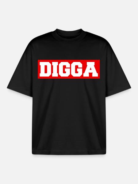 Digga - Boxy Heavyweight Unisex Organic T-Shirt von Stanley/Stella - Schwarz