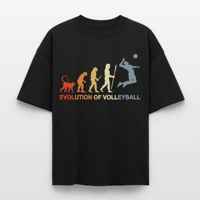 Evolution eines Volleyballspielers Boxy Heavyweight Unisex Organic T-Shirt von Stanley/Stella