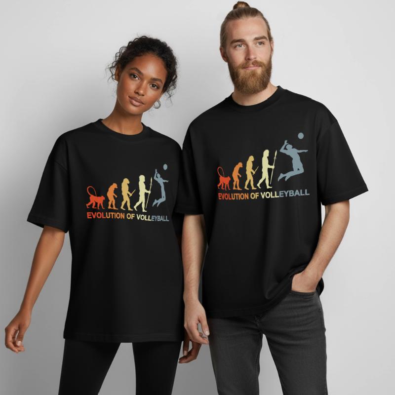 Evolution eines Volleyballspielers Boxy Heavyweight Unisex Organic T-Shirt von Stanley/Stella