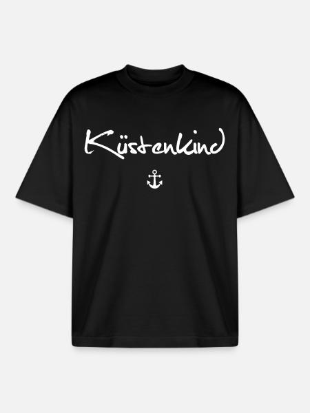 Küstenkind | Anker - Boxy Heavyweight Unisex Organic T-Shirt von Stanley/Stella - Schwarz