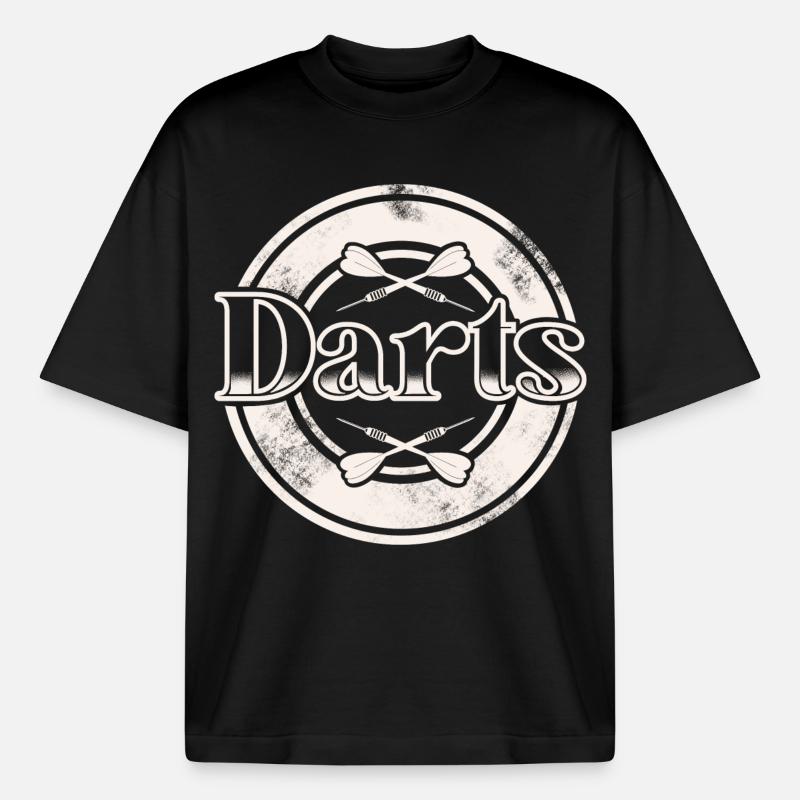 Dart Darten Fléchettes - T-shirt unisexe boxy épais biologique Stanley/Stella - noir