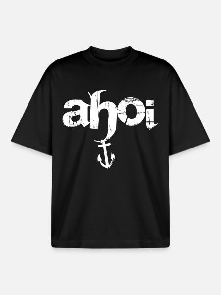 Ahoi - Boxy Heavyweight Unisex Organic T-Shirt von Stanley/Stella - Schwarz
