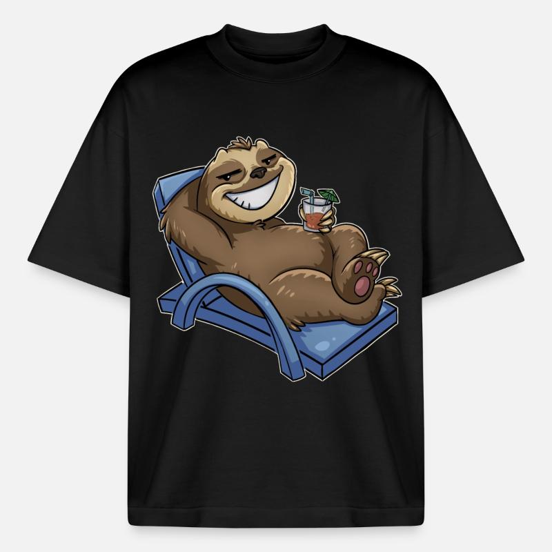 Faultier - Boxy Heavyweight Unisex Organic T-Shirt von Stanley/Stella - Schwarz