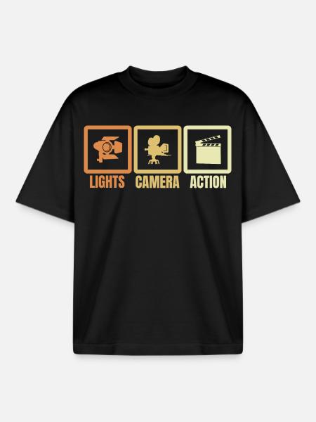 Réalisateur - T-shirt unisexe boxy épais biologique Stanley/Stella - noir
