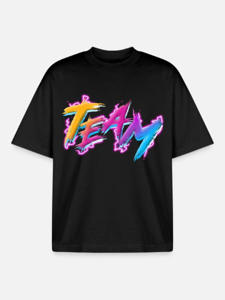 Team - Boxy Heavyweight Unisex Organic T-Shirt by Stanley/Stella - black