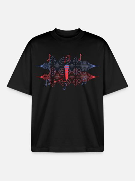 I love music - Boxy Heavyweight Unisex Organic T-Shirt by Stanley/Stella - black