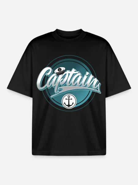 Kapitän - Boxy Heavyweight Unisex Organic T-Shirt von Stanley/Stella - Schwarz