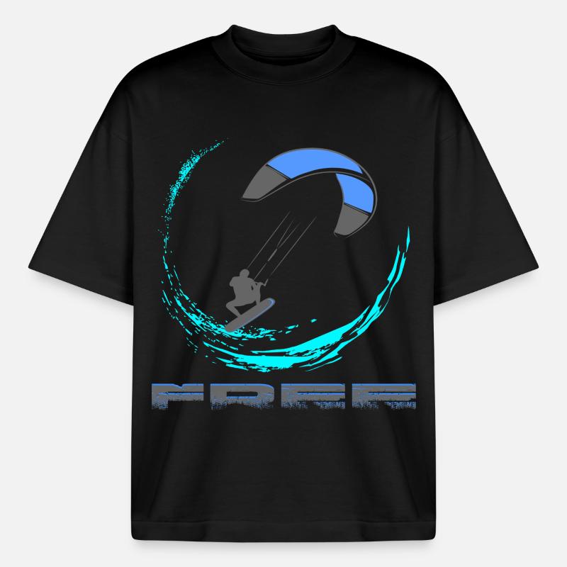 Kitesurf - Boxy Heavyweight Unisex Organic T-Shirt von Stanley/Stella - Schwarz