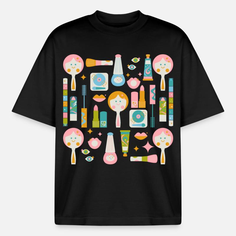 Disco Make Up Wiederbelebung - Boxy Heavyweight Unisex Organic T-Shirt von Stanley/Stella - Schwarz