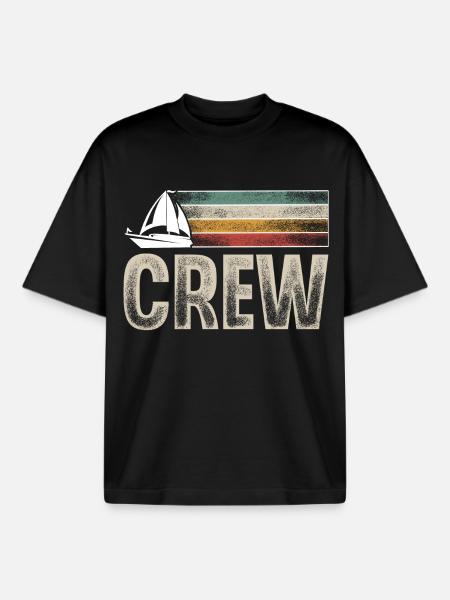 Segeln Segler Segelboot Crew - Boxy Heavyweight Unisex Organic T-Shirt von Stanley/Stella - Schwarz