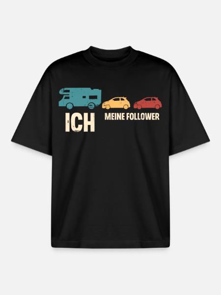 Camping Camper Wohnmobil - Boxy Heavyweight Unisex Organic T-Shirt von Stanley/Stella - Schwarz