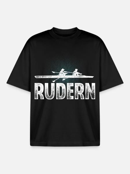 Rudern Ruderer Ruderboot - Boxy Heavyweight Unisex Organic T-Shirt von Stanley/Stella - Schwarz