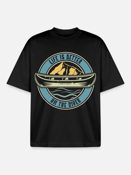 Canoeing Canoeing Canoeing - Boxy Heavyweight Unisex Organic T-Shirt by Stanley/Stella - black