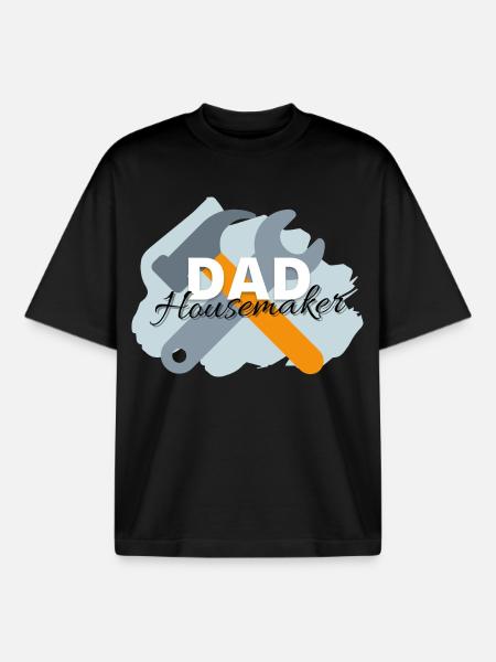 Dad Housemaker - Boxy Heavyweight Unisex Organic T-Shirt by Stanley/Stella - black