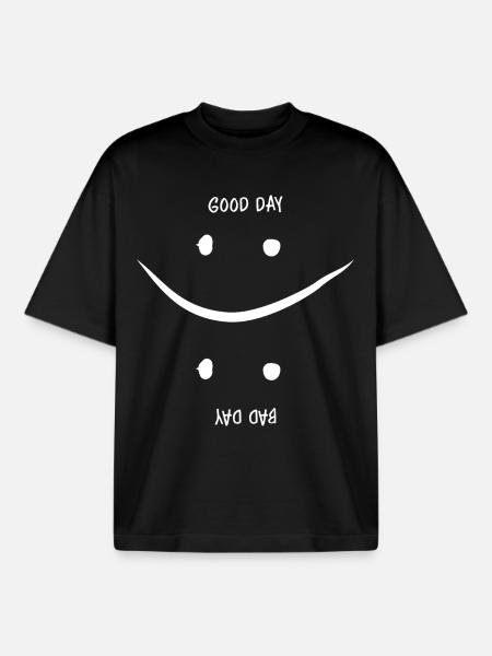 Good or bad day - Boxy Heavyweight Unisex Organic T-Shirt by Stanley/Stella - black
