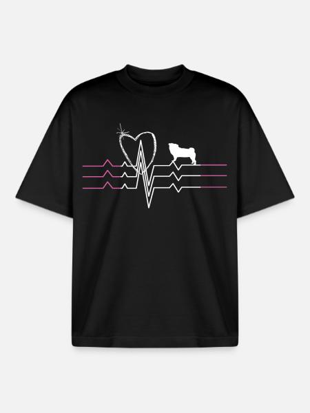 Mops Liebe - Boxy Heavyweight Unisex Organic T-Shirt von Stanley/Stella - Schwarz