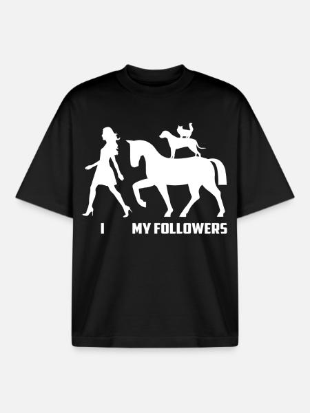 Pferd Follower - Boxy Heavyweight Unisex Organic T-Shirt von Stanley/Stella - Schwarz