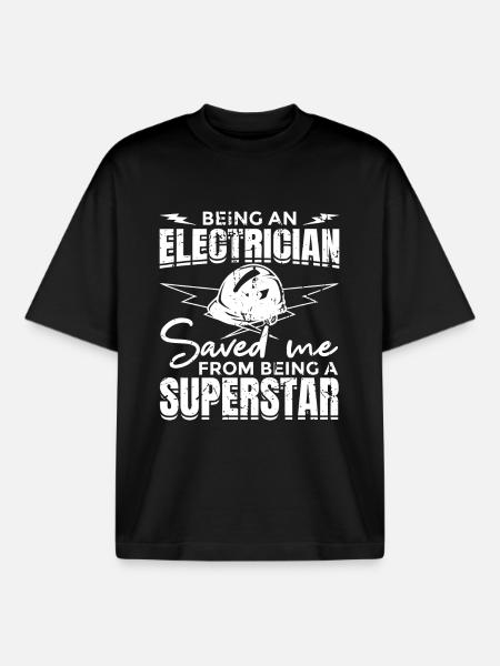 Funny electrician saying - Boxy Heavyweight Unisex Organic T-Shirt by Stanley/Stella - black