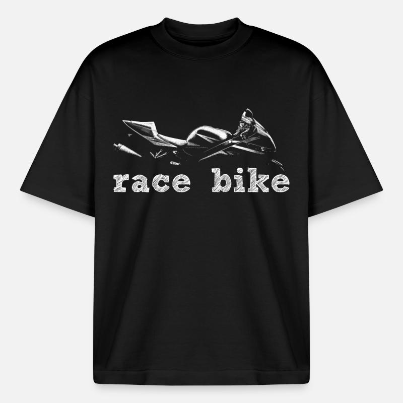 Vélo de course - T-shirt unisexe épais coupe boxy Stanley/Stella - noir