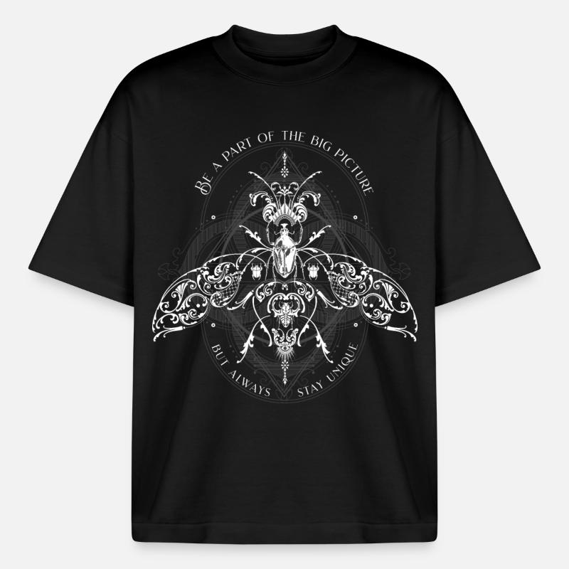 Insects Psychedelic Bug Pattern - Heavyweight Boxy Unisex T-Shirt by Stanley/Stella - black