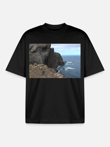 Madeira Portugal Poster - Boxy Heavyweight Unisex Organic T-Shirt by Stanley/Stella - black