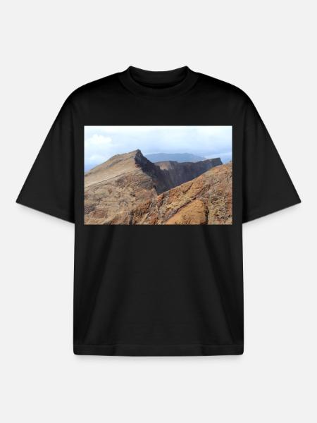 Madeira Portugal Poster - Boxy Heavyweight Unisex Organic T-Shirt by Stanley/Stella - black