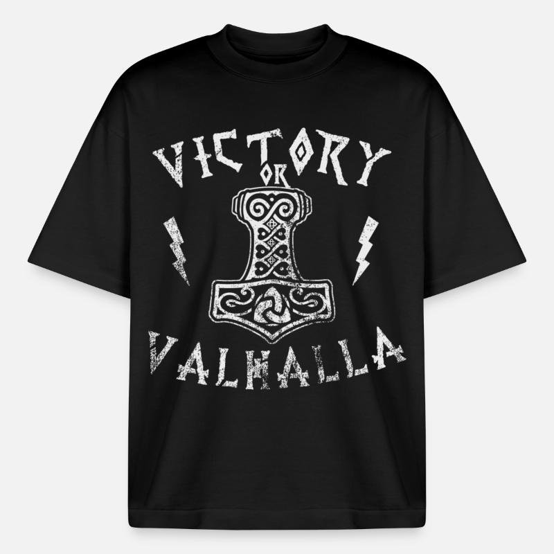 Victory or Valhalla - Boxy Heavyweight Unisex Organic T-Shirt von Stanley/Stella - Schwarz