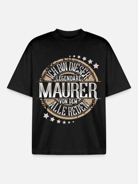 Maurer - Boxy Heavyweight Unisex Organic T-Shirt von Stanley/Stella - Schwarz