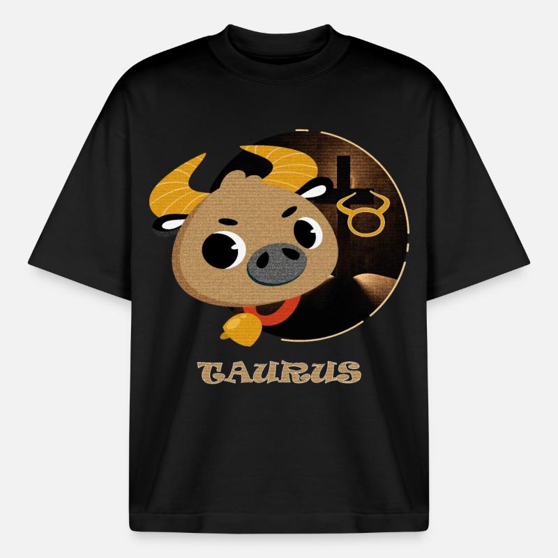 Sternzeichen Stier - Boxy Heavyweight Unisex Organic T-Shirt von Stanley/Stella - Schwarz