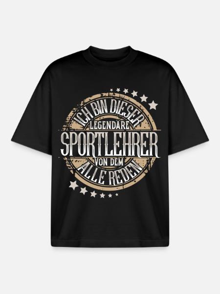 Sportlehrer - Boxy Heavyweight Unisex Organic T-Shirt von Stanley/Stella - Schwarz