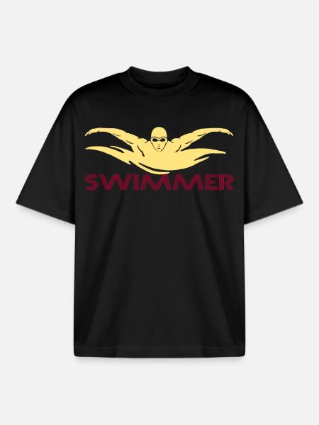Swimmer - Boxy Heavyweight Unisex Organic T-Shirt by Stanley/Stella - black