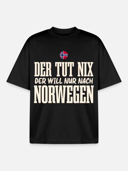Norwegen - Boxy Heavyweight Unisex Organic T-Shirt von Stanley/Stella - Schwarz