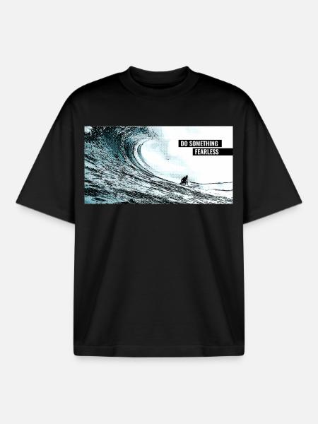 Do Something Fearless - Boxy Heavyweight Unisex Organic T-Shirt by Stanley/Stella - black