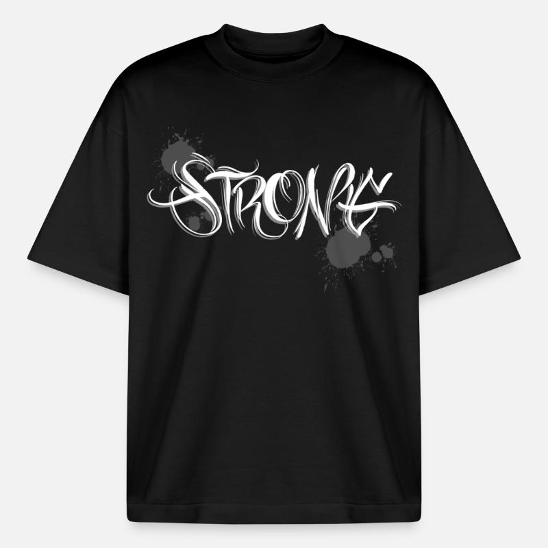 Stark Strong Graffiti gym Training. - Boxy Heavyweight Unisex Organic T-Shirt von Stanley/Stella - Schwarz