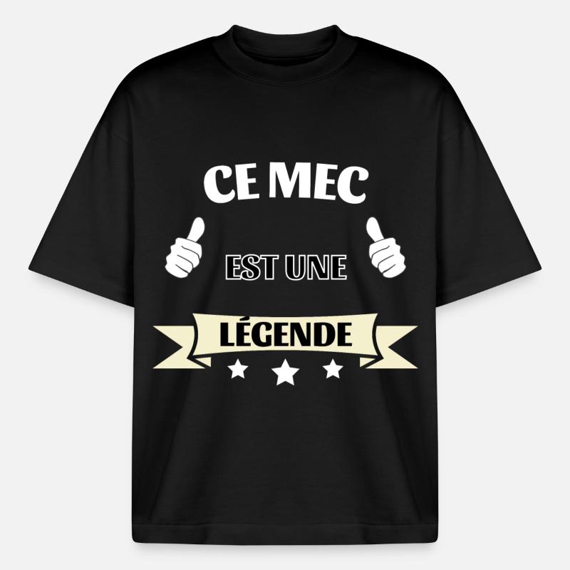 Ce mec est une légende - T-shirt unisexe boxy épais biologique Stanley/Stella - noir