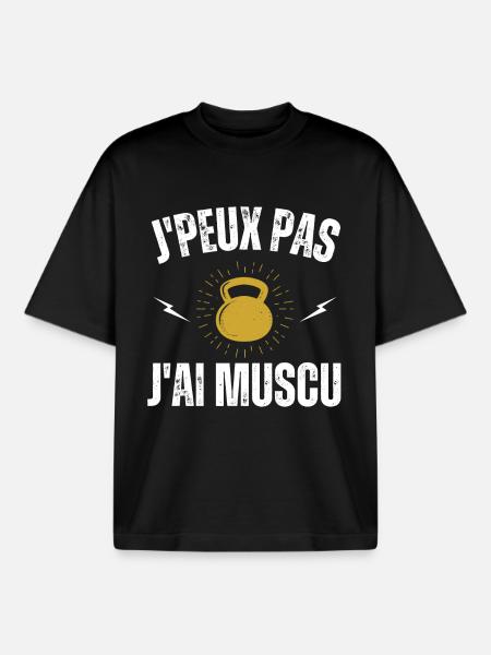 Je peux pas jai mucu - T-shirt unisexe boxy épais biologique Stanley/Stella - noir