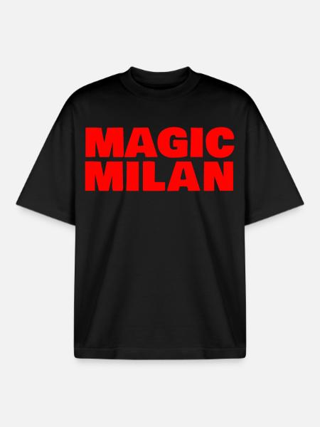 Magic Milan Logo Rot - Boxy Heavyweight Unisex Organic T-Shirt von Stanley/Stella - Schwarz