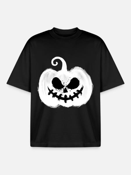 Creepy pumpkin - Boxy Heavyweight Unisex Organic T-Shirt by Stanley/Stella - black
