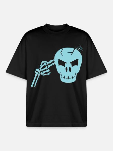 Skull head shot - Boxy Heavyweight Unisex Organic T-Shirt by Stanley/Stella - black