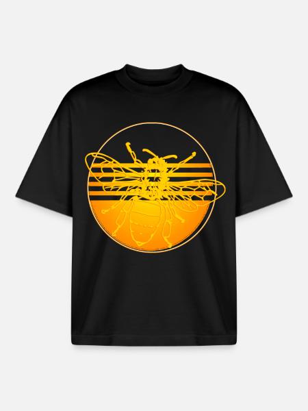 Bee honey bee - Boxy Heavyweight Unisex Organic T-Shirt by Stanley/Stella - black