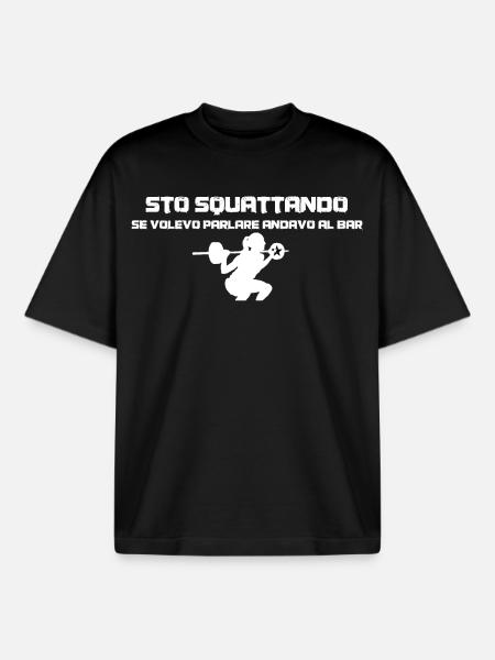 Squat Girl - Boxy Heavyweight Unisex Organic T-Shirt by Stanley/Stella - black