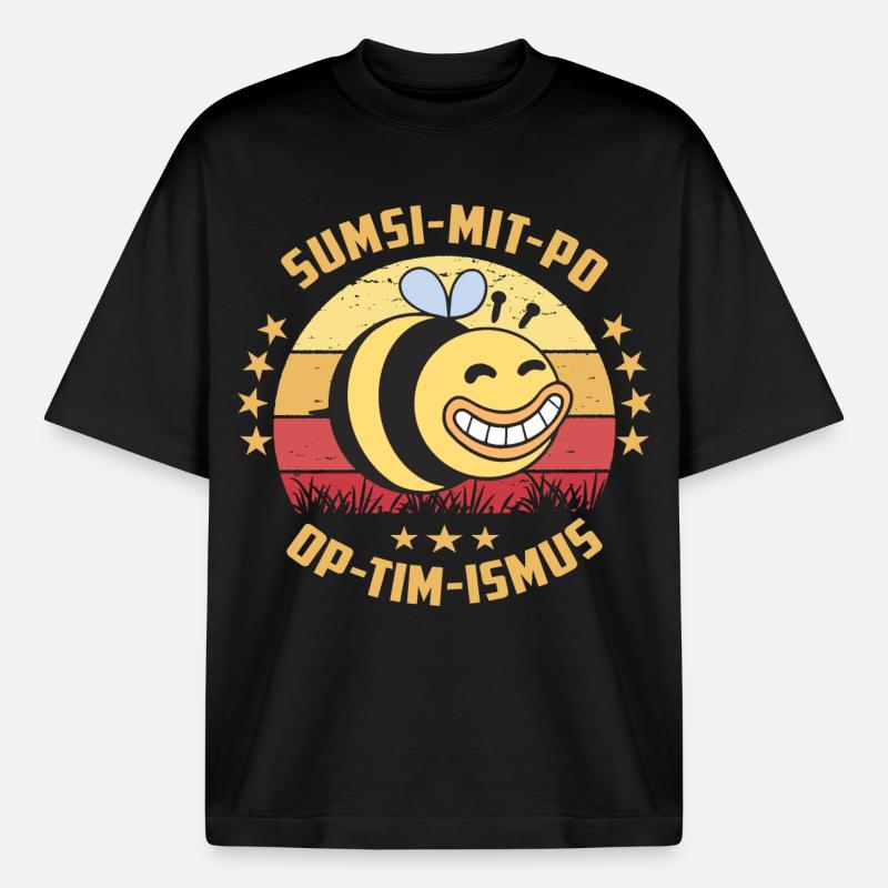 Optimismus oder Sumsi mit Po - Boxy Heavyweight Unisex Organic T-Shirt von Stanley/Stella - Schwarz